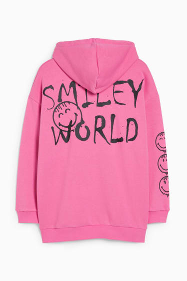 Ados & jeunes adultes - CLOCKHOUSE - sweat à capuche - SmileyWorld® - rose