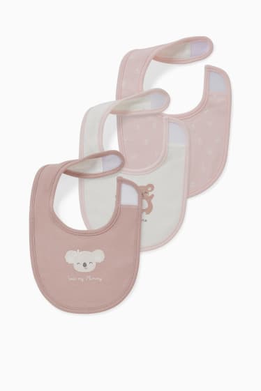 Babys - Set van 3 - baby-slabbetjes - roze