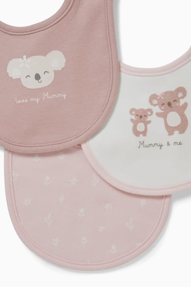 Babys - Set van 3 - baby-slabbetjes - roze