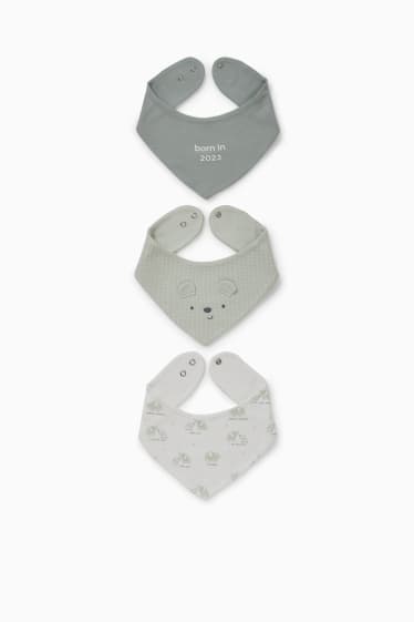 Miminka - Multipack 3 ks - trojúhelníkový šátek pro miminka - mátově zelená