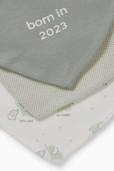 Miminka - Multipack 3 ks - trojúhelníkový šátek pro miminka - mátově zelená
