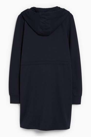 Women - Maternity zip-through sweatshirt with hood and baby pouch - dark blue