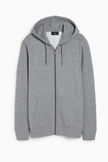 Men - Zip-through sweatshirt with hood - light gray-melange