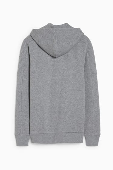 Uomo - Felpa con zip e cappuccio - grigio chiaro melange