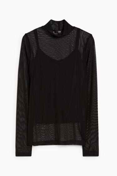 Damen - Langarmshirt - schwarz