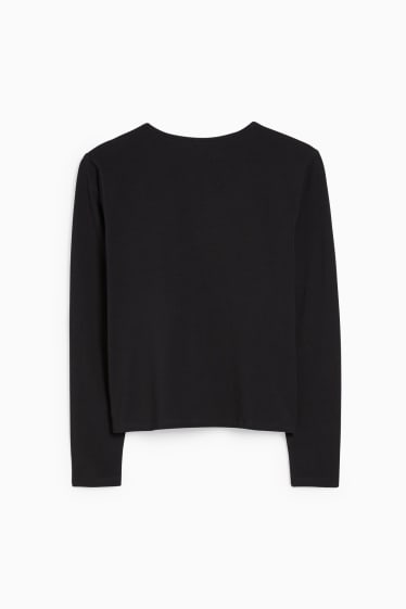Teens & young adults - CLOCKHOUSE - long sleeve top with knot detail - black