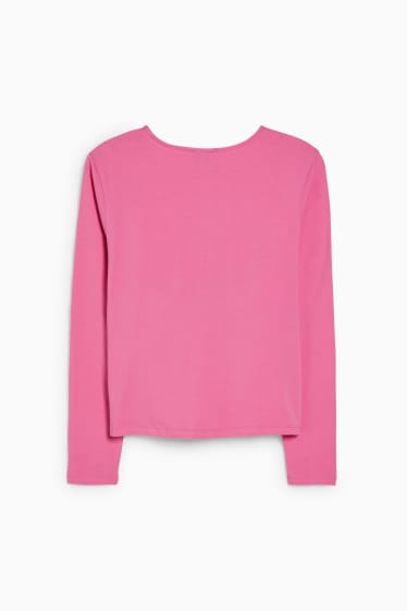 Teens & young adults - CLOCKHOUSE - long sleeve top with knot detail - pink