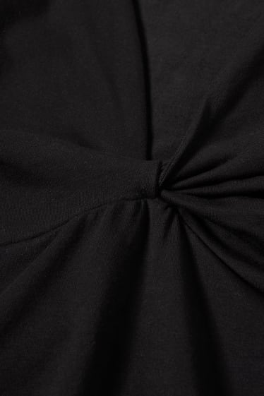 Nastolatki - CLOCKHOUSE - bluzka z długim rękawem z supełkiem - czarny