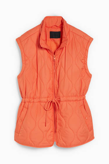 Women - Quilted gilet - with recycled polyester - orange