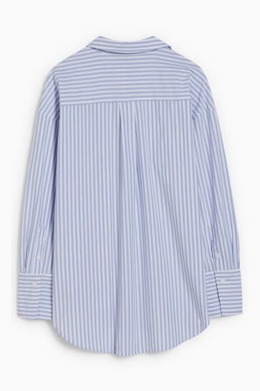 Donna - Blusa - oversized - a righe - blu / bianco