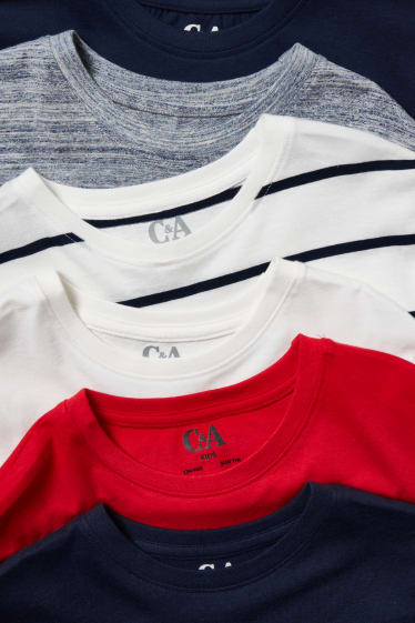 Kinderen: jongens - Uitgebreide maten - set van 6 - T-shirt - wit
