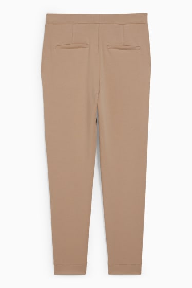 Mujer - Pantalón de punto - tapered fit - beis