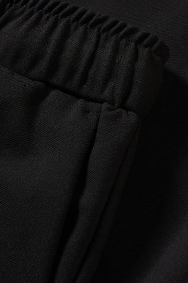 Damen - Stoffhose - Mid Waist - Wide Leg - schwarz