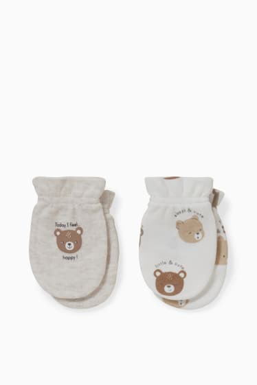 Unisexe - Lot de 2 paires - moufles anti-griffures - blanc pur