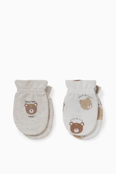 Bébés - Lot de 2 paires - gants antigrattements - blanc pur