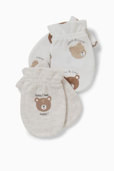 Unisexe - Lot de 2 paires - moufles anti-griffures - blanc pur
