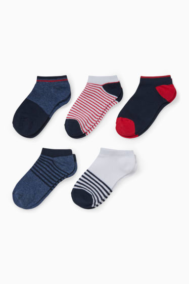 Enfants - Lot de 5 paires - chaussettes de sport - bleu foncé