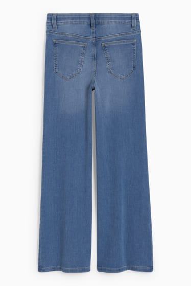 Dětské - Wide leg jeans - džíny - světle modré