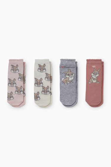 Neonate - Confezione da 4 - Disney - calzini neonati con motivi - rosa