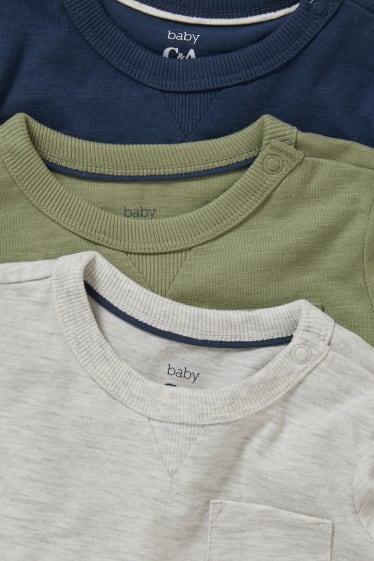 Neonati - Confezione da 3 - maglia a maniche lunghe neonati - verde