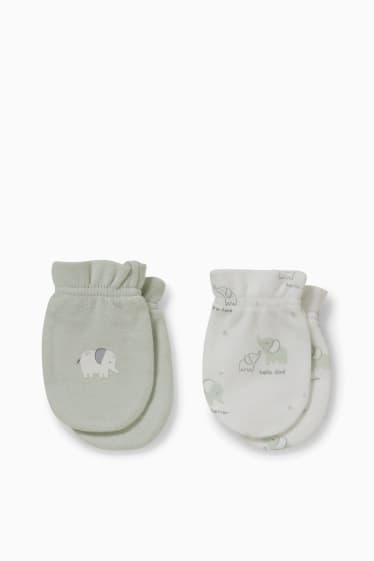 Babys - Multipack 2er - Anti-Kratz-Handschuhe - mintgrün