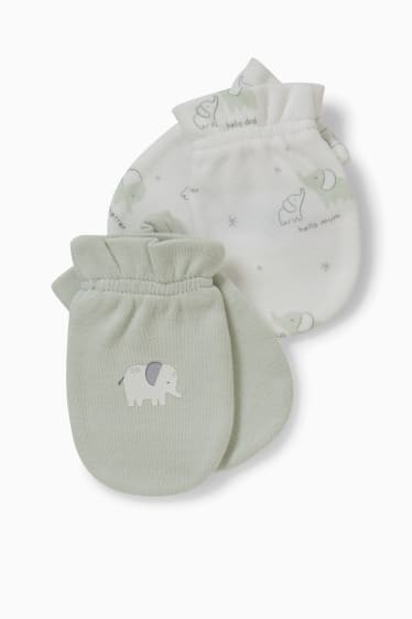 Bebeluși - Multipack 2 buc. - mănuși antizgâriere - verde mentă