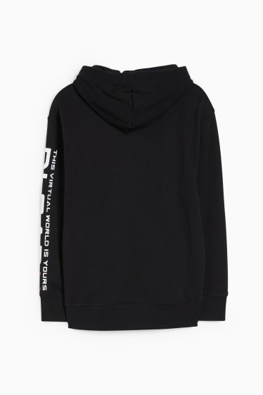 Enfants - Sweat à capuche - motif réalité augmentée - noir