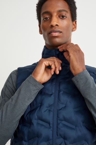 Men - Technical quilted gilet - recycled - dark blue