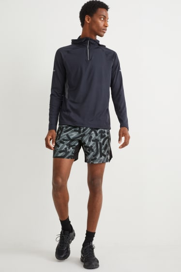 Hommes - Short de sport - gris / noir