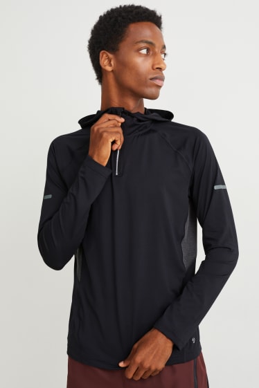 Men - Active hooded top - black
