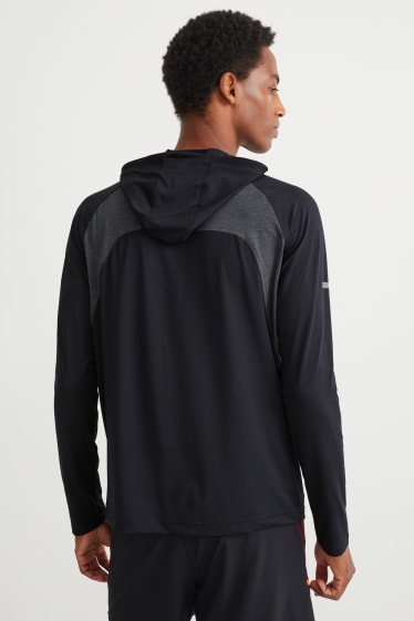 Men - Active hooded top - black