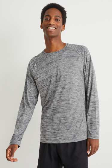 Pánské - Funkční tričko  - šedá-žíhaná