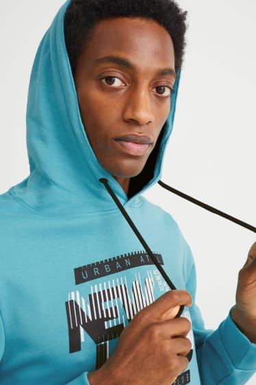 Men - Hoodie  - turquoise