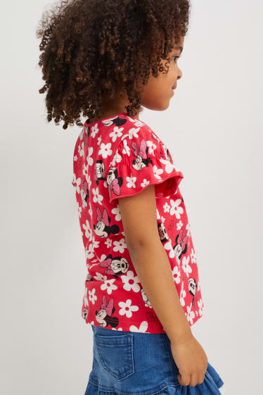 Nena - Minnie Mouse - samarreta de màniga curta - flors - vermell