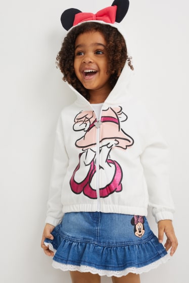 Kinder - Minnie Maus - Sweatjacke mit Kapuze - weiss