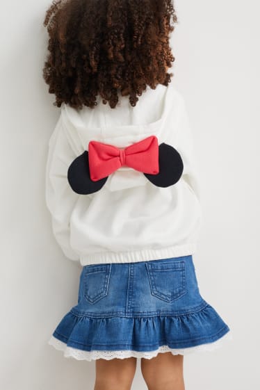 Enfants filles - Minnie Mouse - sweat zippé à capuche - blanc