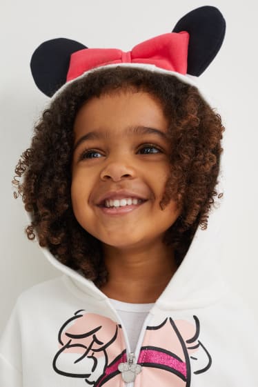 Dětské - Minnie Mouse - tepláková bunda s kapucí - bílá