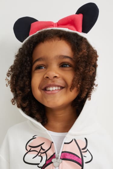 Enfants filles - Minnie Mouse - sweat zippé à capuche - blanc
