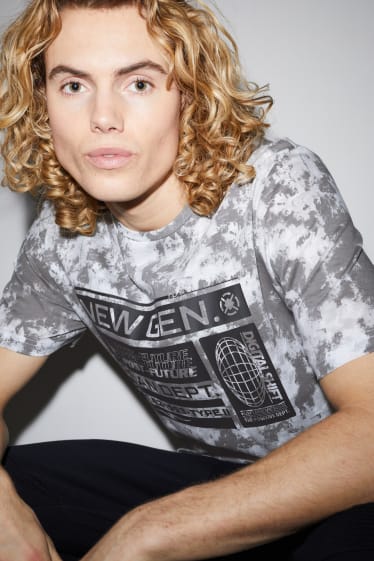 Heren - T-shirt - grijs-mix