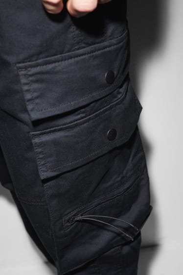 Herren - Cargohose - Slim Fit - schwarz