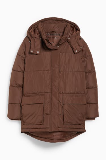 Women - CLOCKHOUSE - quilted jacket with hood - brown