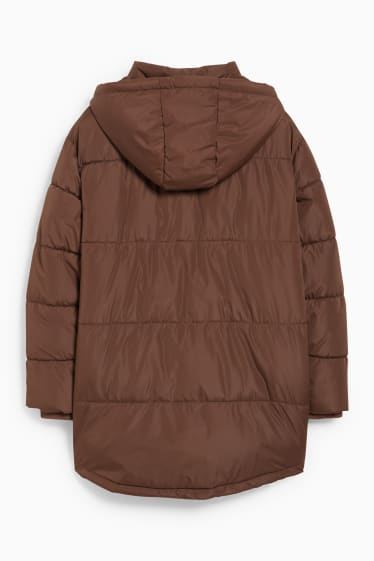 Women - CLOCKHOUSE - quilted jacket with hood - brown