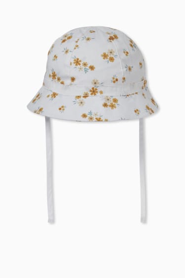Neonati - Cappello per neonati - a fiori - bianco