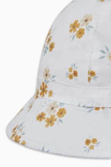 Neonati - Cappello per neonati - a fiori - bianco