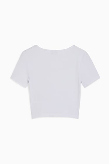 Dona - CLOCKHOUSE - samarreta crop - blanc