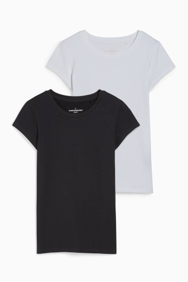 Ados & jeunes adultes - CLOCKHOUSE - Recover™ - lot de 2 - T-shirt - noir / blanc