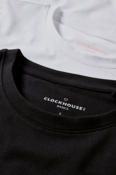 Dospívající a mladí - CLOCKHOUSE - Recover™ - multipack 2 ks - tričko - černá/bílá