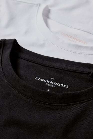 Jóvenes - CLOCKHOUSE - Recover™- pack de 2 - camisetas - negro / blanco