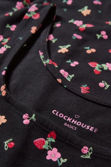 Femmes - CLOCKHOUSE - Recover™ - haut - à fleurs - noir