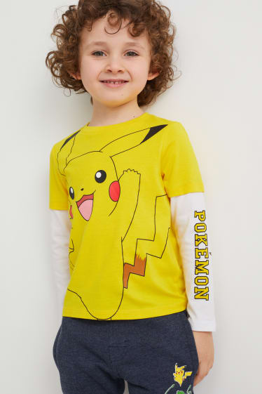 Dětské - Pokémon - tričko s dlouhým rukávem - žlutá